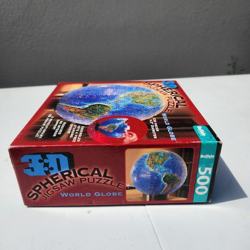 3D Spherical Puzzle World Globe 9.5" Diameter 530 Pieces Geography Free standing - Picture 13 of 14